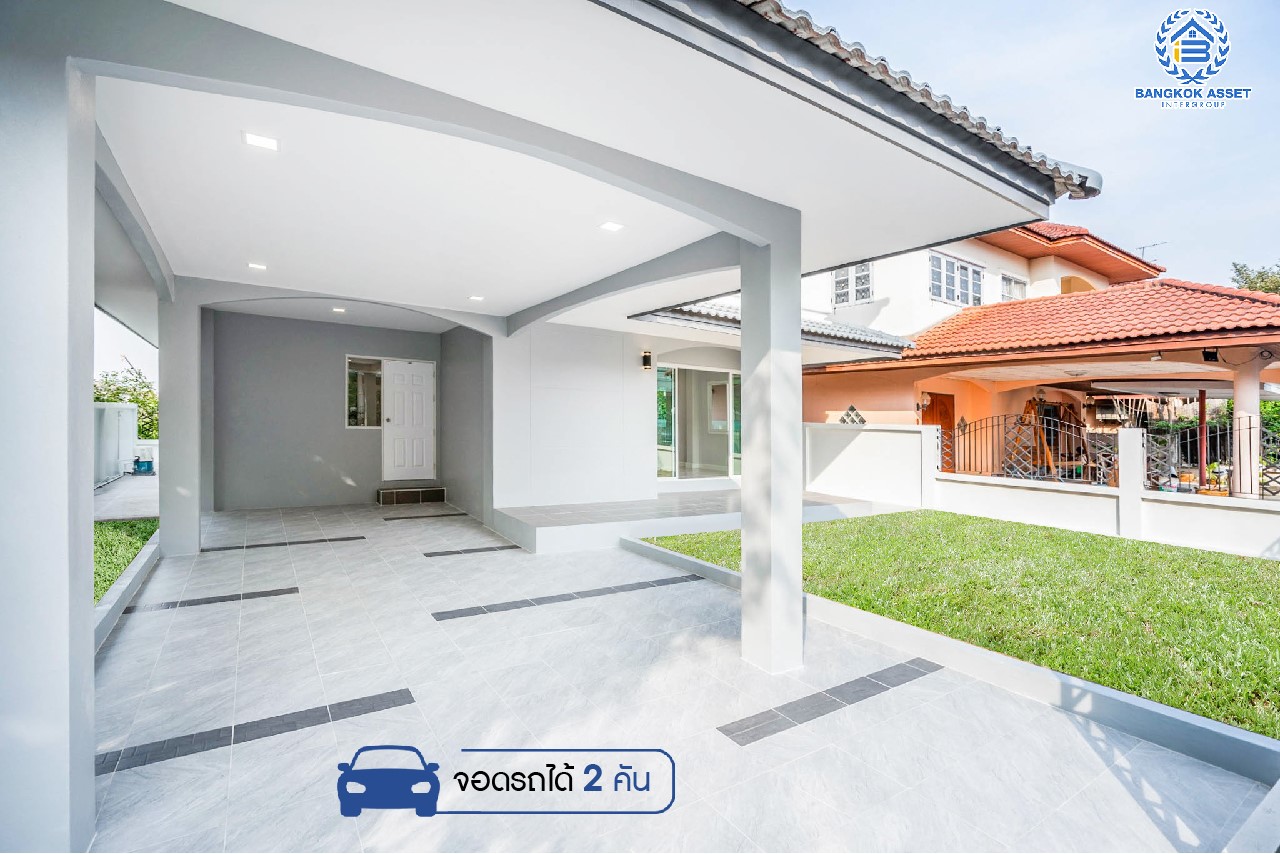 บ้านมือสองตกแต่งใหม่ ม.รติรมย์ 2 ราชพฤกษ์-กาญจนาภิเษก ซ.สวนผัก32 บ้านดีไซน์สวยพร้อมอยู่ เนื้อที่ 59.4 ตร.ว. ฟังก์ชัน 3 ห้องนอน 2 ห้องน้ำ 2 ที่จอดรถ บนทำเลศักยภาพ เชื่อมต่อหลายเส้นทางหลัก ใกล้ทางด่วน "ศรีรัช" และแหล่ง Community Mall ชั้นนำมากมาย